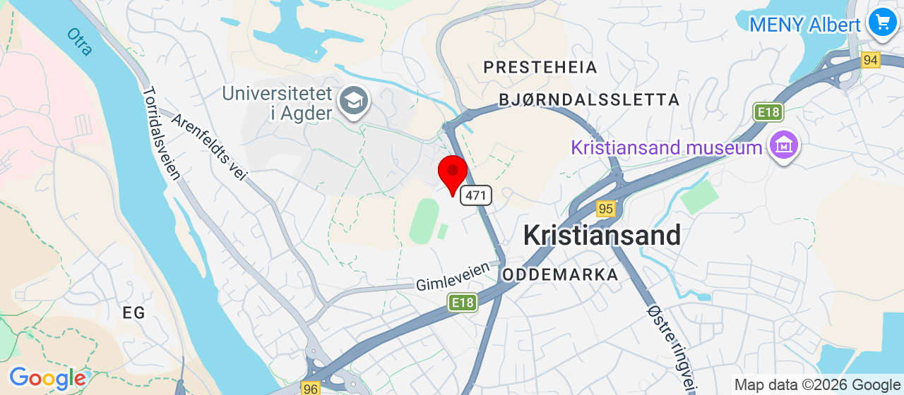 Kart over Jegersbergveien 3 KRISTIANSAND S