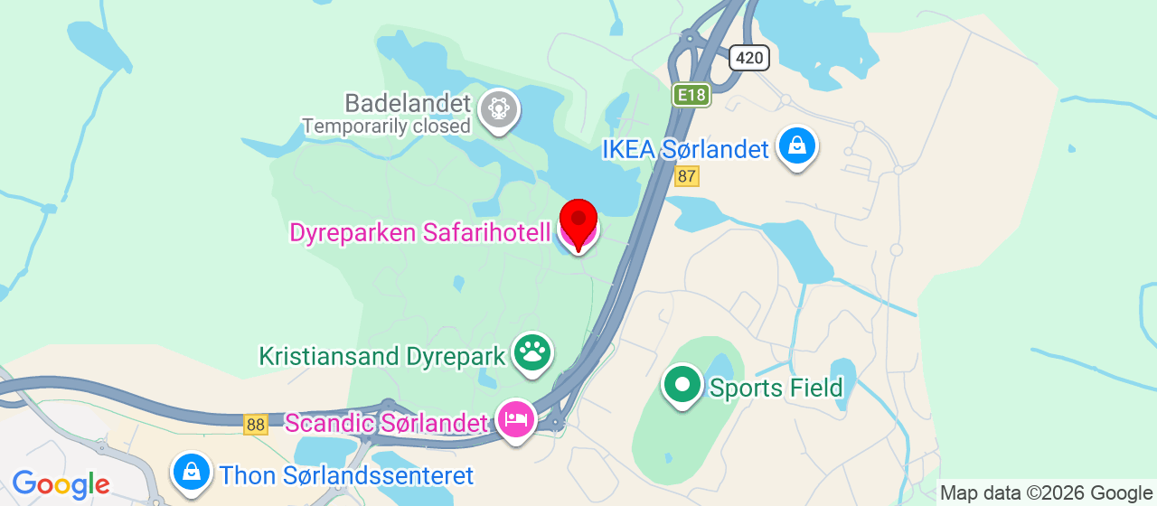 Kart over Dyreparkveien 2 Kristiansand S