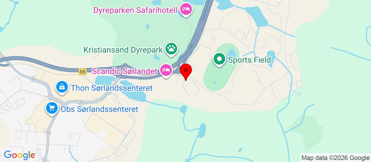 Kart over Travparkveien 24 KRISTIANSAND S