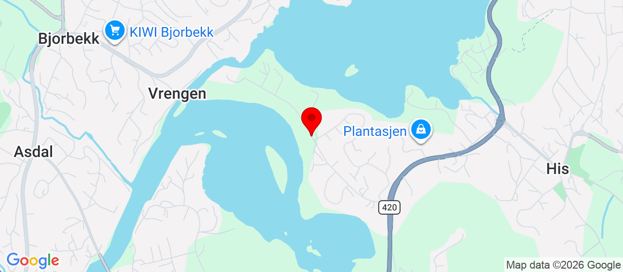 Kart over Tangen alle HIS
