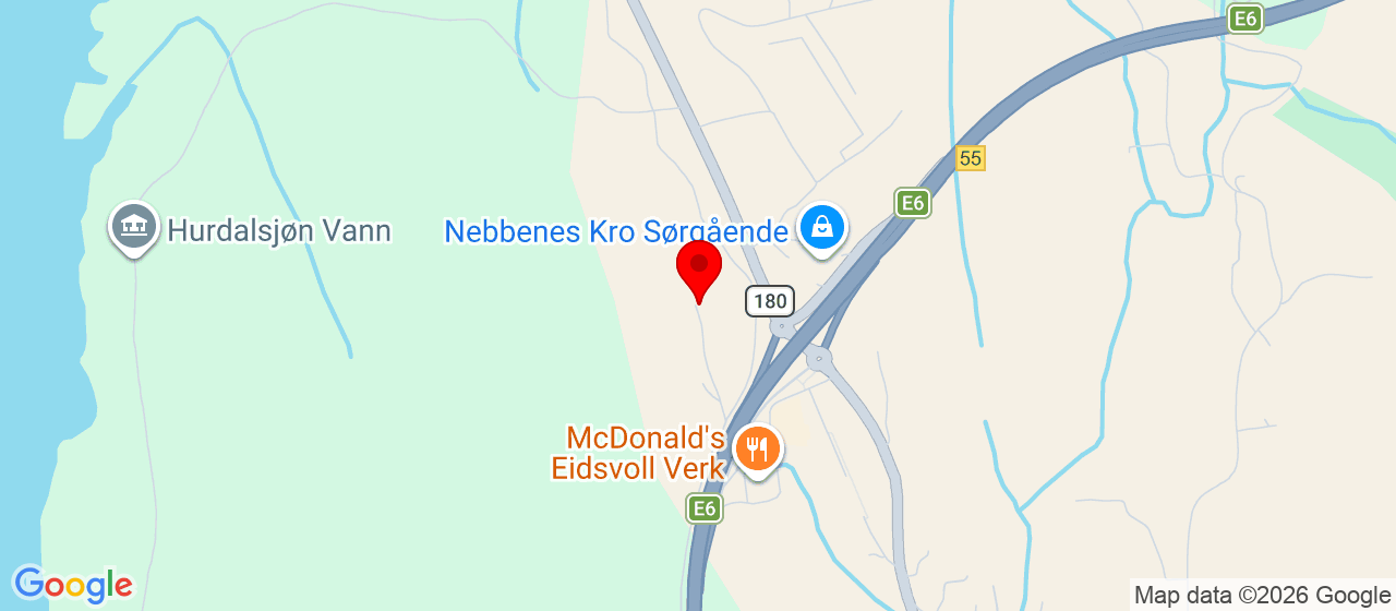 Kart over Østre Hurdalveg 172 EIDSVOLL VERK