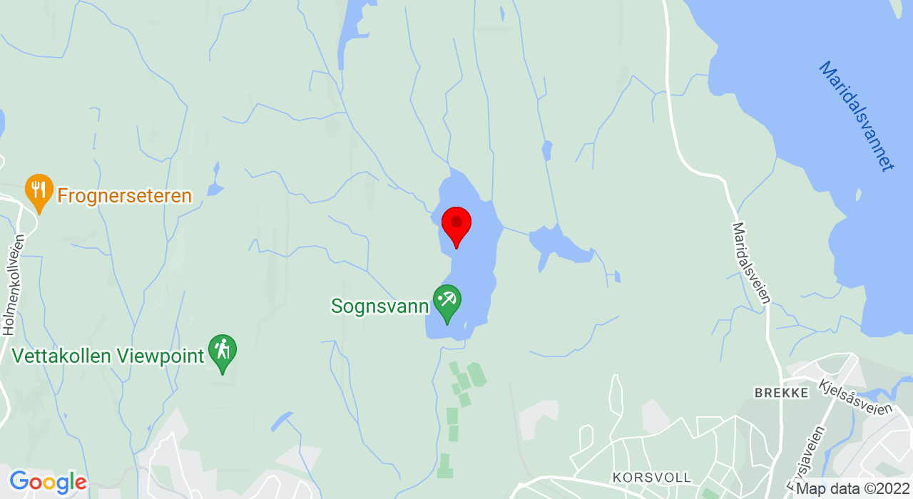 Google Map of Sognsvann,+OSLO
