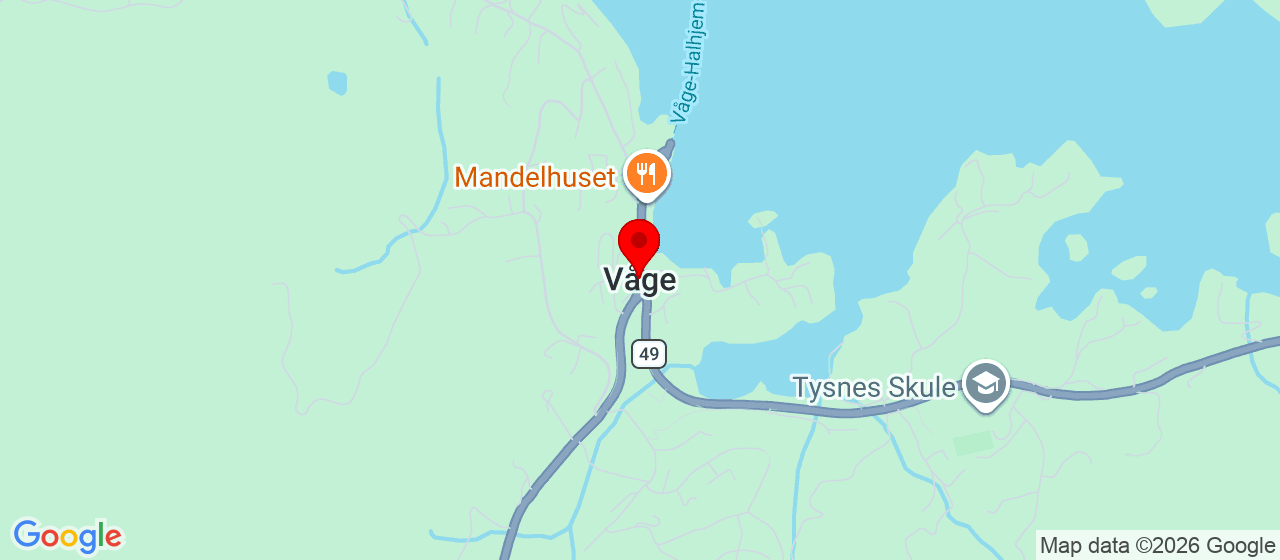 Kart over Våge, Tysnes 