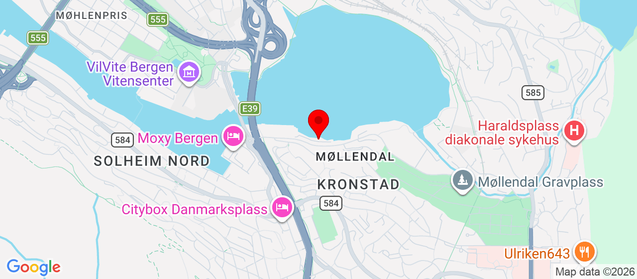 Kart over Møllendalsveien 12 BERGEN