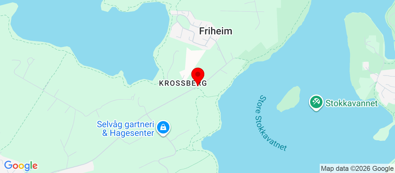 Kart over Krossbergveien 105 HAFRSFJORD