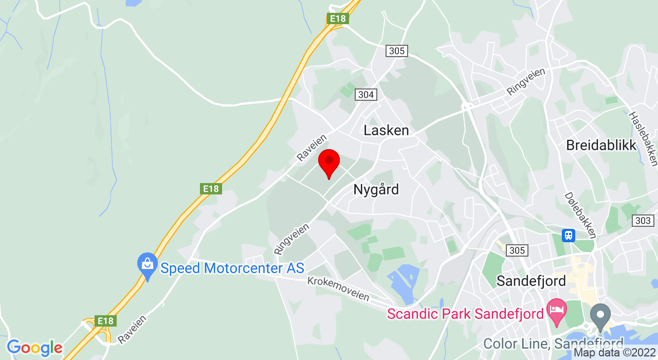 Google Map of Gneisveien 13,3221+SANDEFJORD