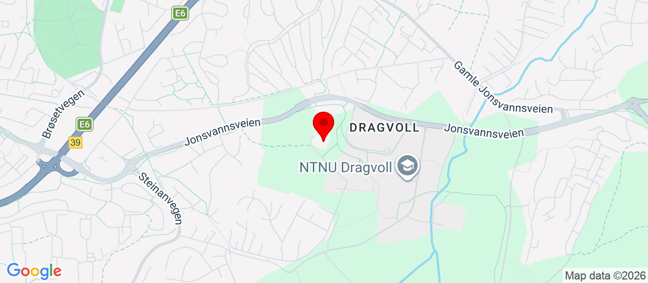 Kart over Dragvoll barnehage Trondheim