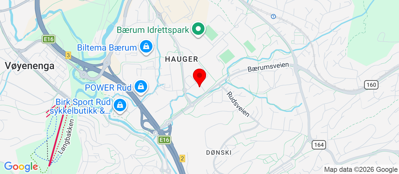 Kart over Baker Østbys vei 14 RUD