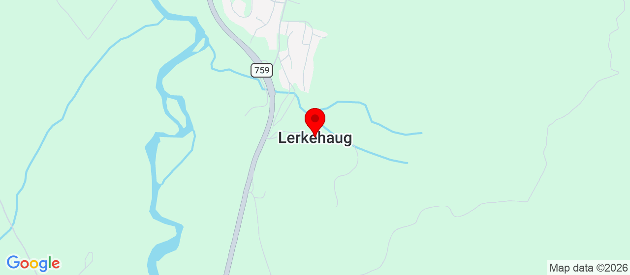 Kart over Lerkehaug Frisbegolfbane STEINKJER