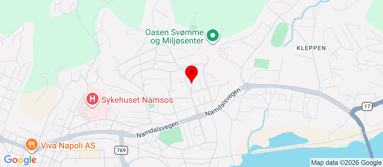 Kart over Finn Christiansen veg 1 NAMSOS