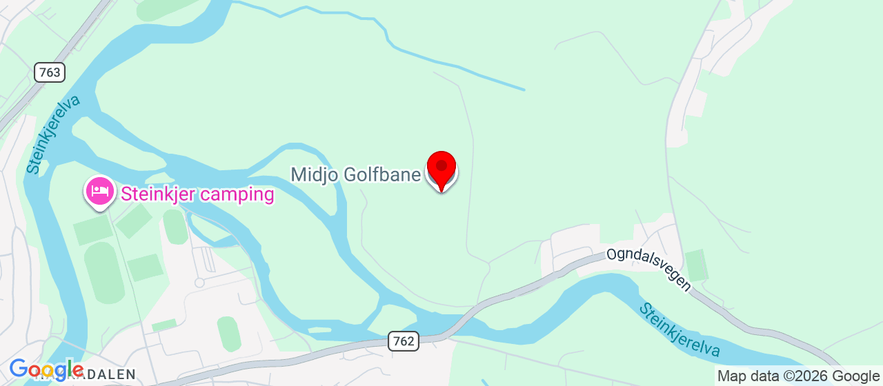 Kart over Midjo Golfbane STEINKJER