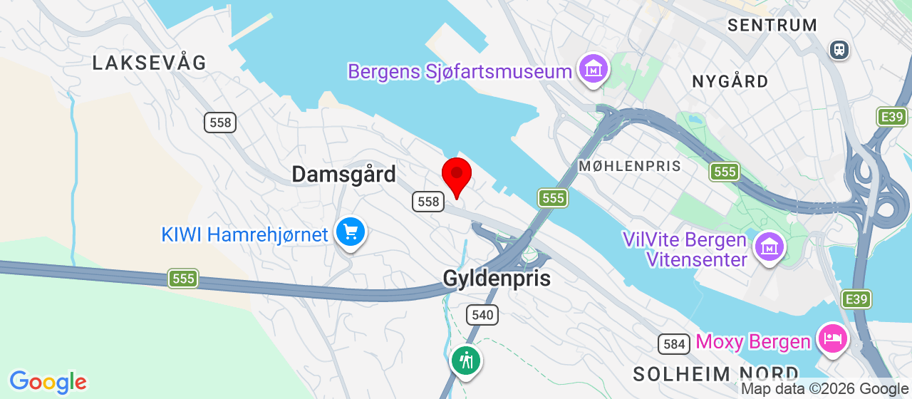 Kart over Carl Konowsgate 36 Bergen