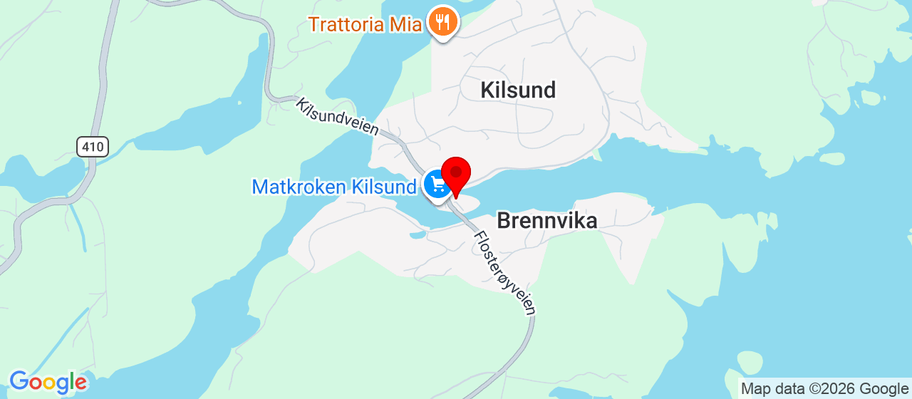 Kart over Kilsundveien 157 STAUBØ
