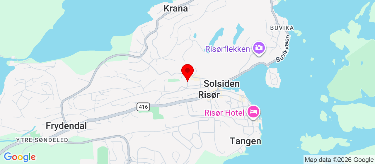 Kart over Sykeshusgata Risør