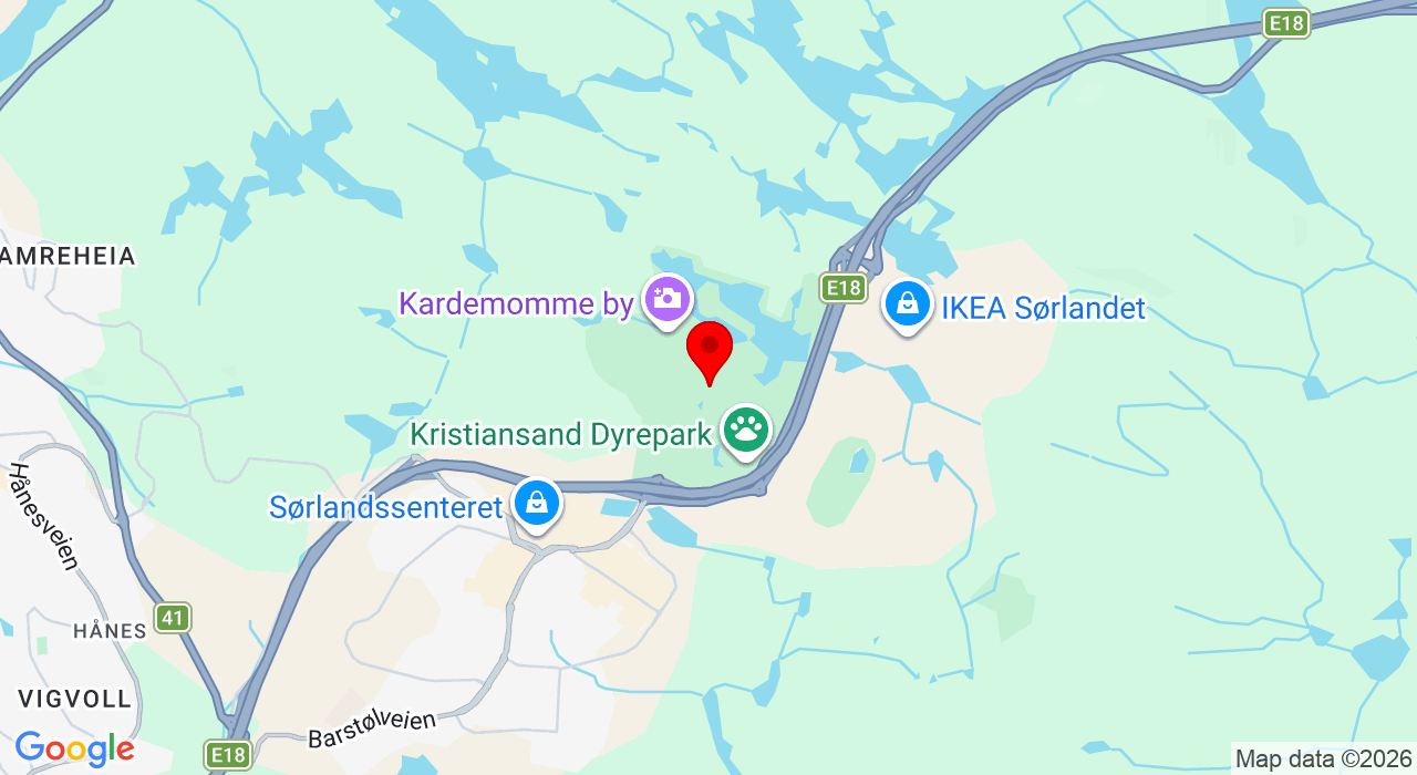 Google Map of https://www.google.com/maps/place/Dyreparkveien 1,4609+Kristiansand