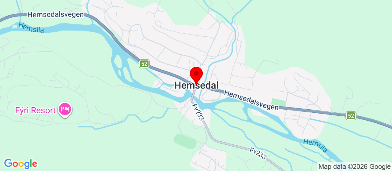 Kart over Hemsedal 