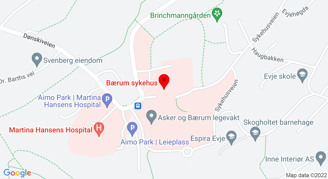Google Map of Bærum sykehus - pusterommet,+