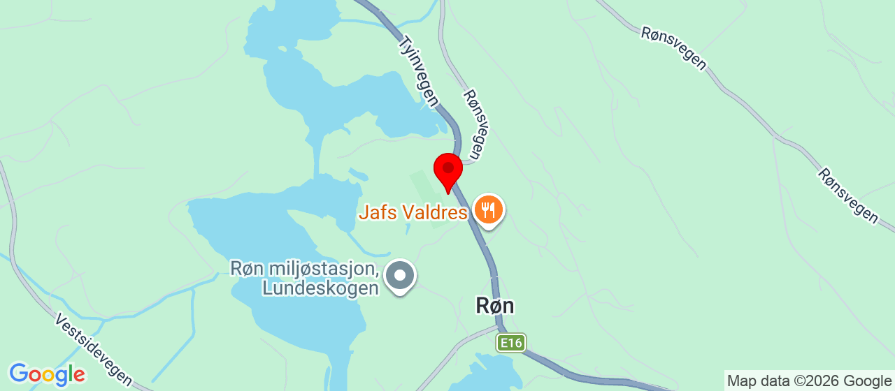 Kart over Tyinvegen 1440 RØN