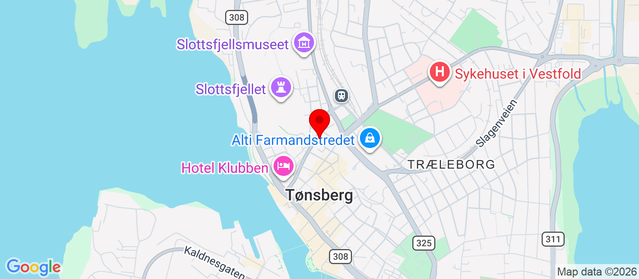 Kart over Bydelshuset, Tollbodgaten 19 Tønsberg
