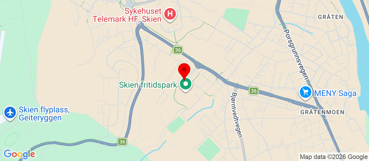 Kart over Moflatveien Skien