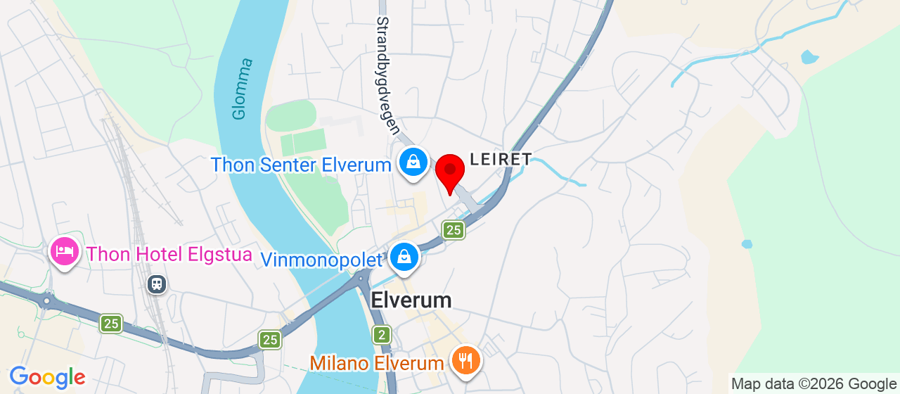 Kart over Europadel Elverum - Frustuvegen 1 ELVERUM