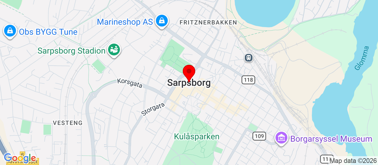 Kart over Sarpsborg 