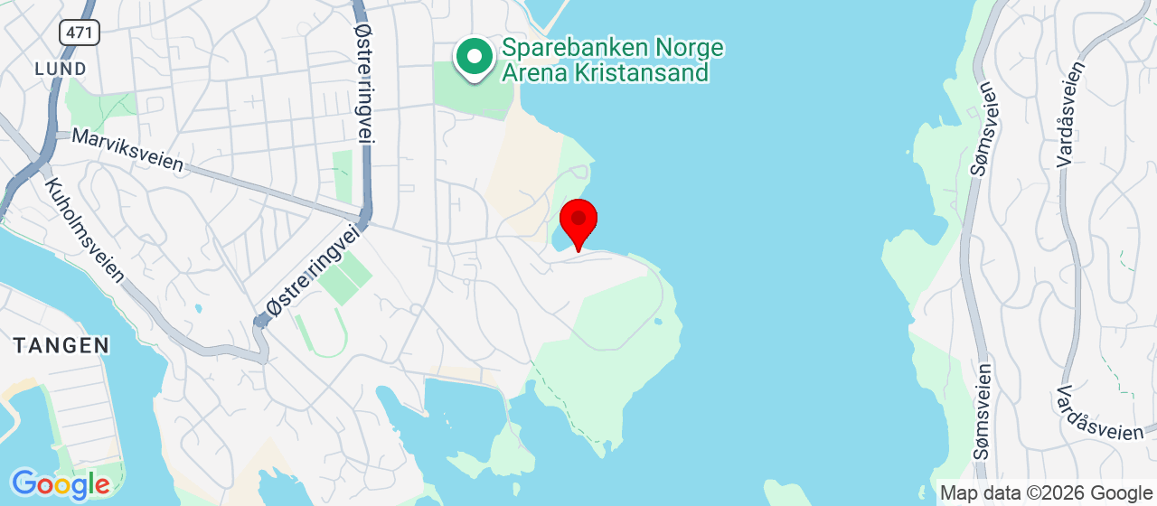 Kart over Roligheden/ Marvika Kristiansand