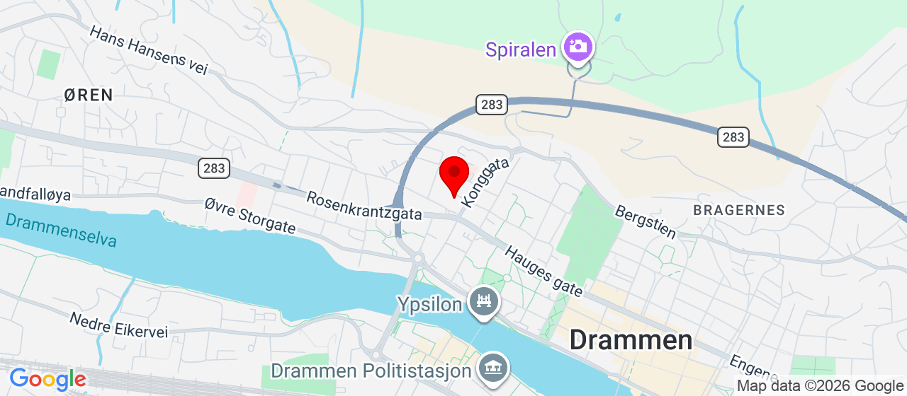 Kart over Wergelandsgate 9 Drammen