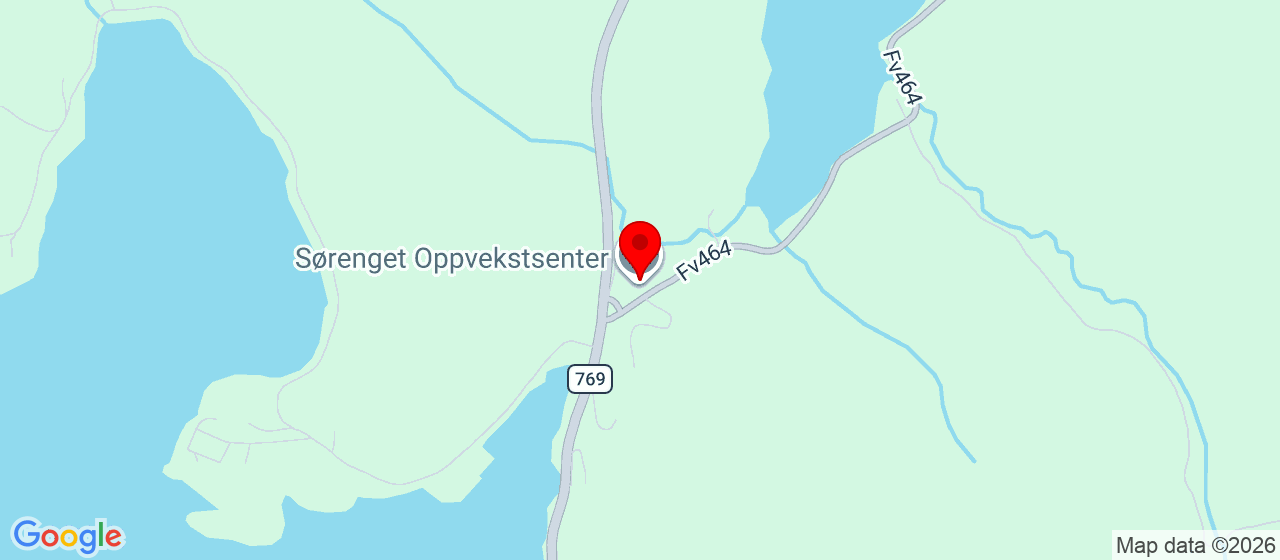 Kart over Sørenget Oppvekstsenter, Løddingsvegen 9 NAMSOS