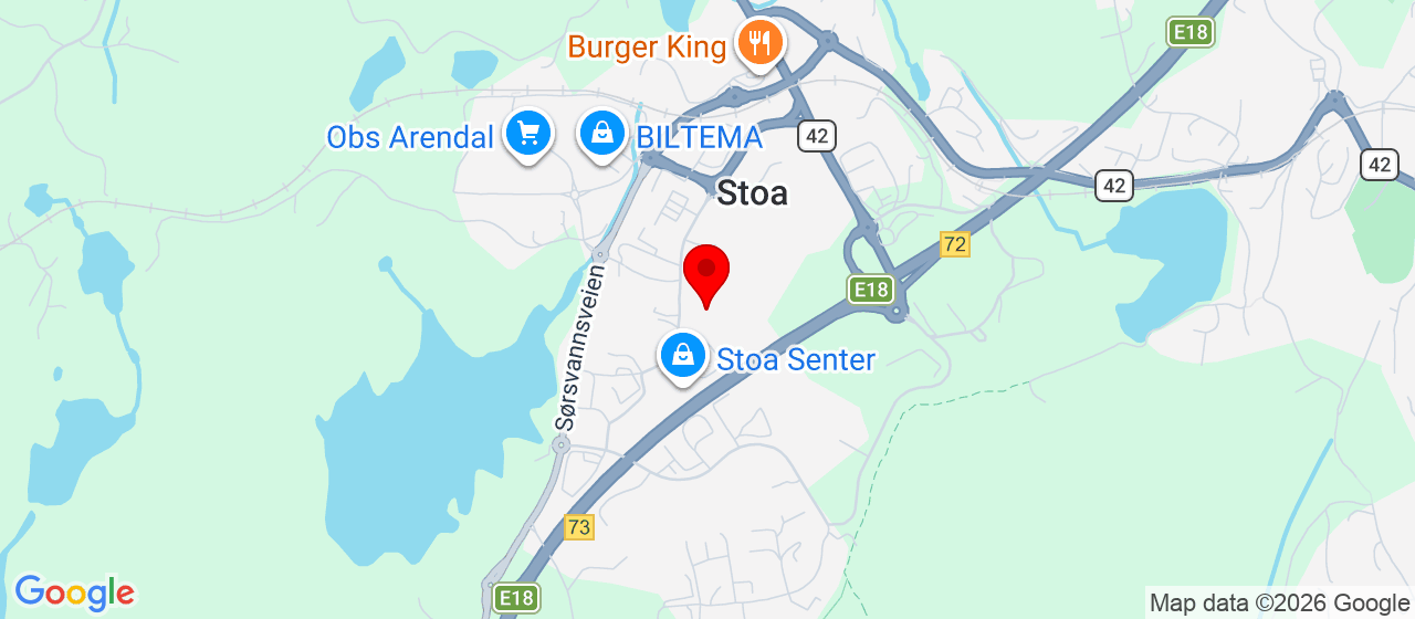 Kart over Stoaveien 14 Arendal