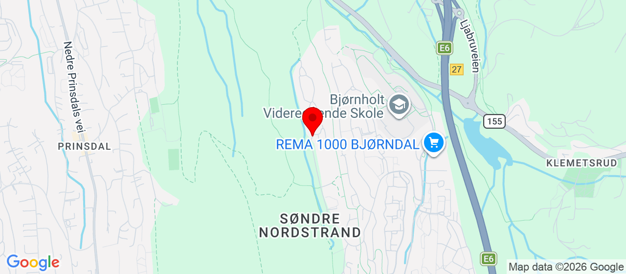 Kart over Bjørndalsjordet 124 OSLO