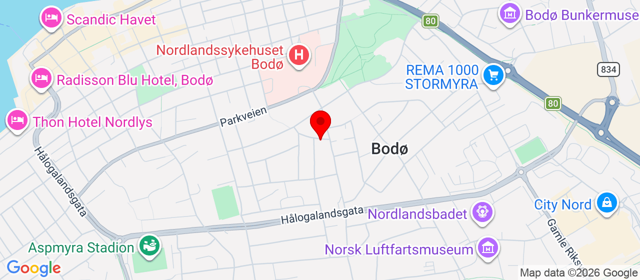 Kart over stormyra Bodo 