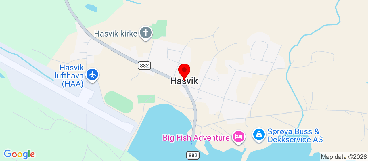 Kart over Sjøgata Hasvik