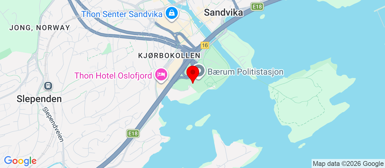 Kart over Kjørboveien 11 Sandvika