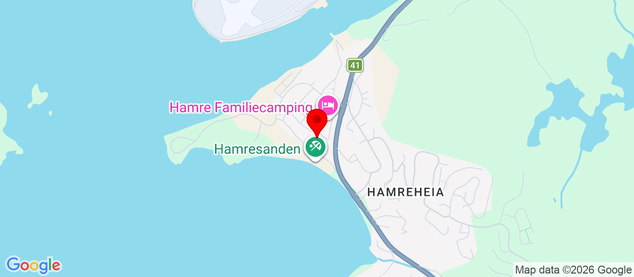 Kart over Hamresandveien 1 HAMRESANDEN