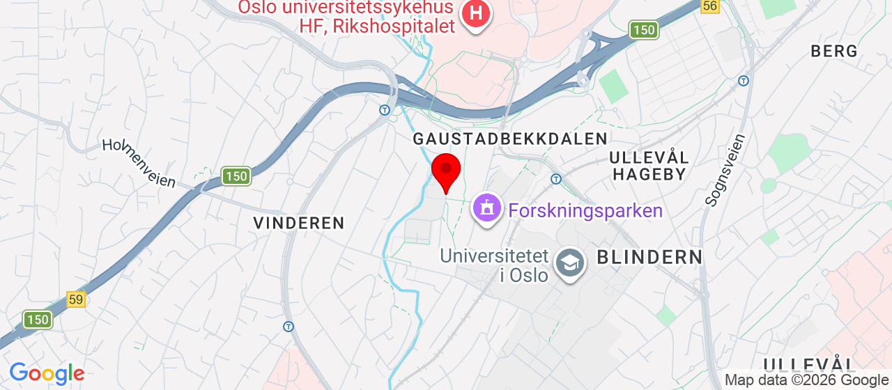 Kart over Forskningsveien 