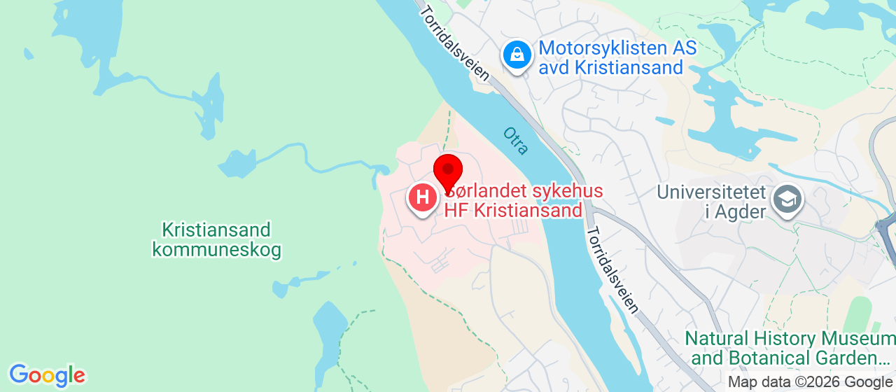 Kart over Egsveien 100 KRISTIANSAND S