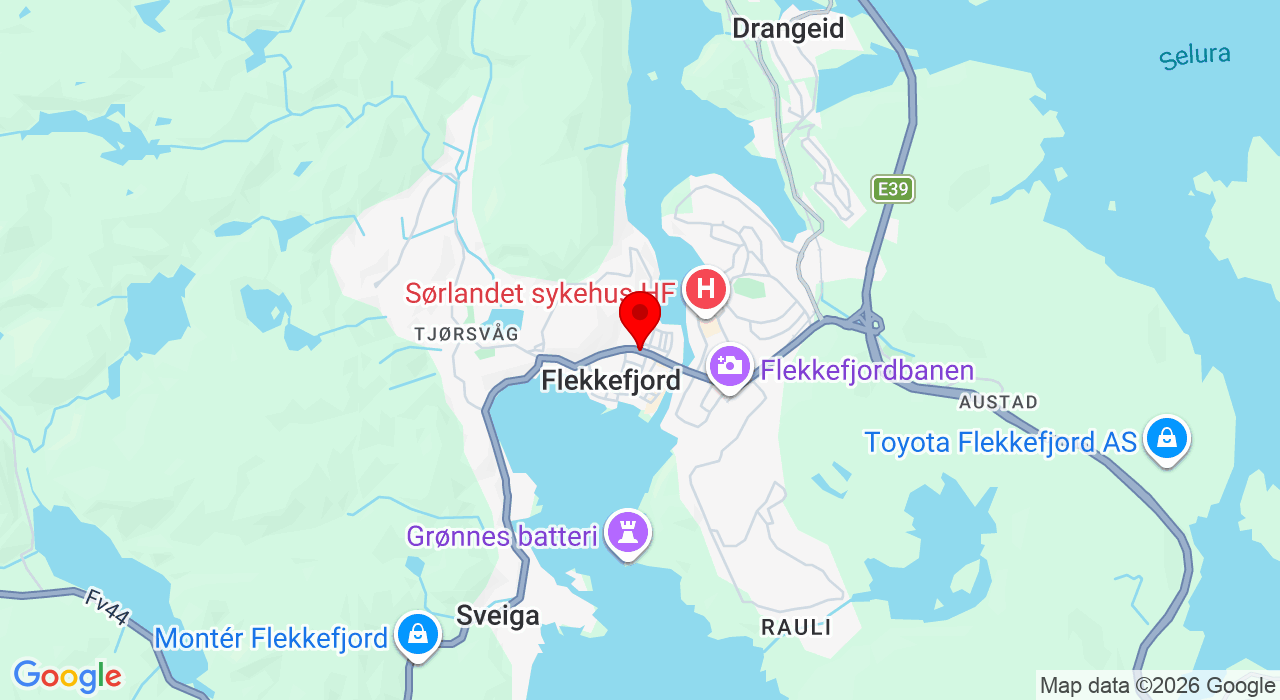 Google Map of https://www.google.com/maps/place/Flekkefjord/Kvinesdal