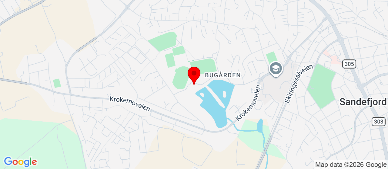 Kart over Bugårdsparken Sandefjord