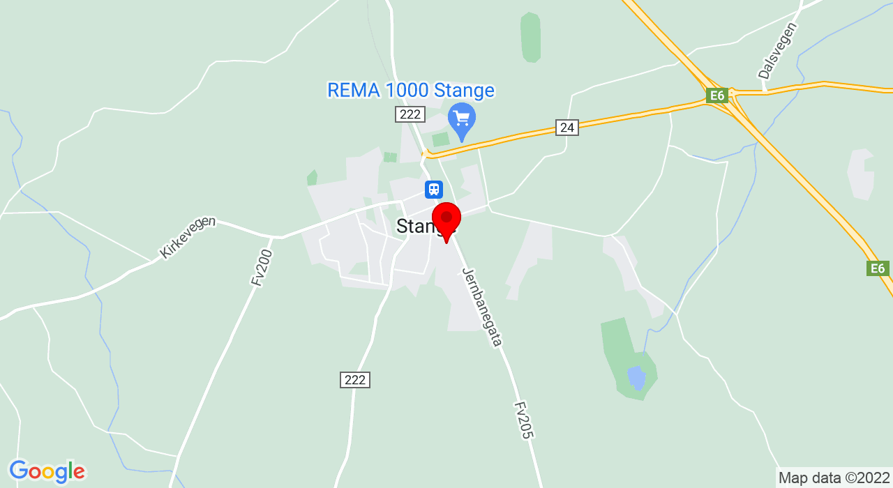 Google Map of Jernbanegata 19,2335+STANGE