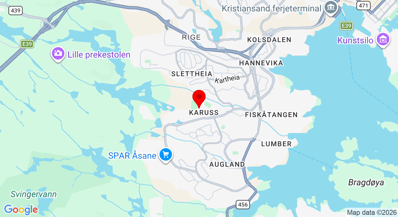 Google Map of https://www.google.com/maps/place/Karuss klubbhus i Vågsbygda,Vågsbygd Kristiansand