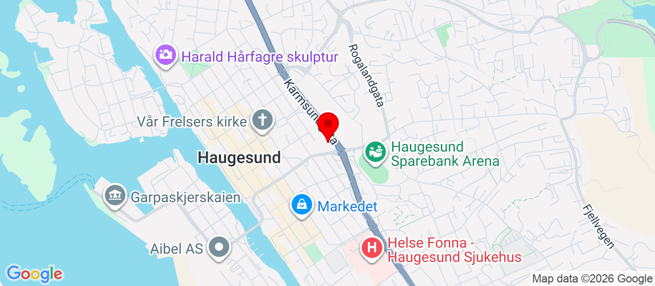 Kart over Karmsundgate 192 Haugesund