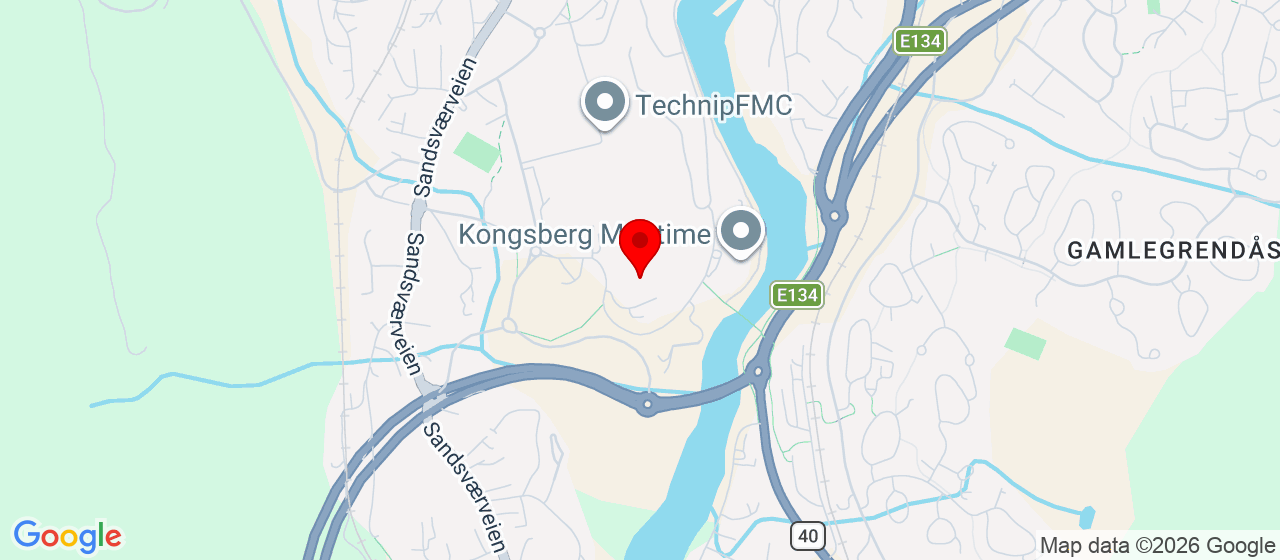 Kart over Gesellveien 25 Kongsberg