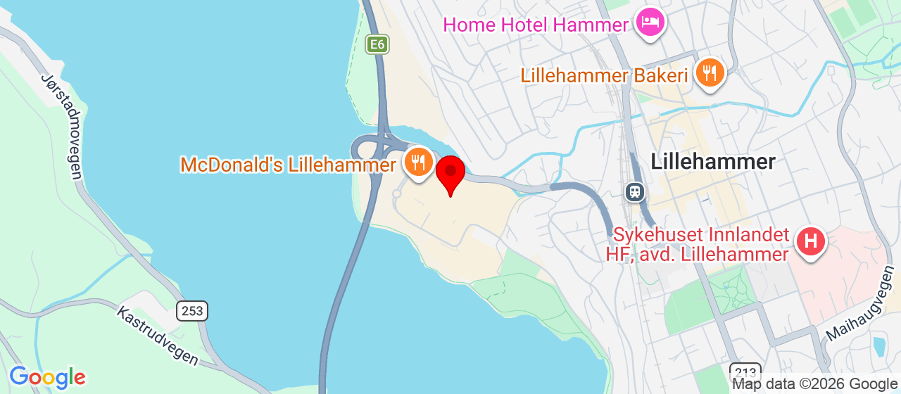 Kart over Gressletta sør for Strandtorget Lillehammer