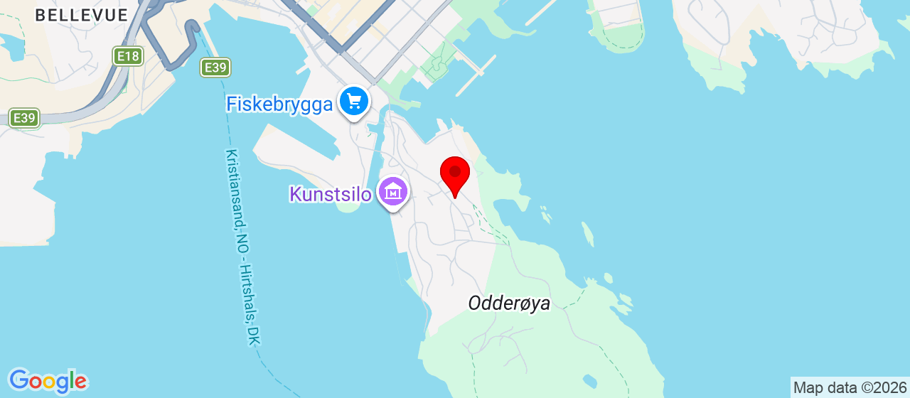 Kart over Odderøyveien 41 KRISTIANSAND S