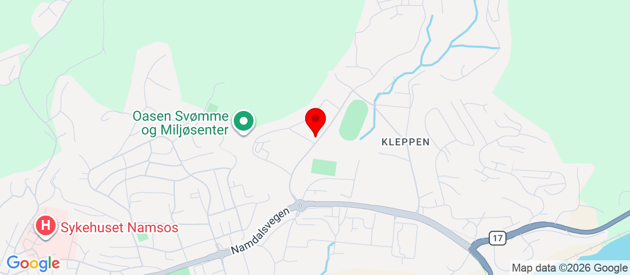 Kart over Kleppen Idrettspark Namsos