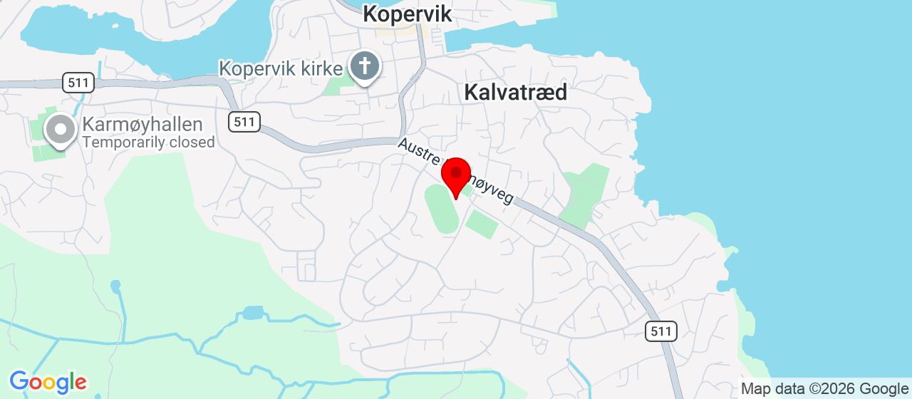 Kart over Åsebøen Stadion KOPERVIK
