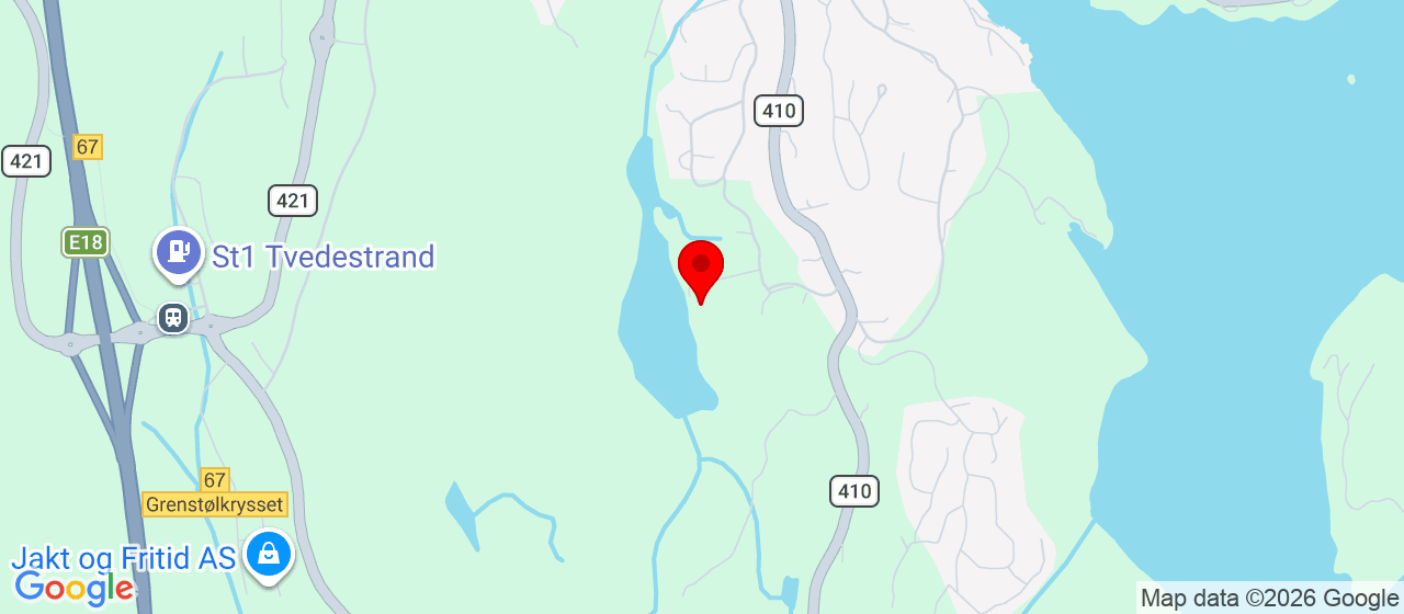 Kart over Vestervei 97 TVEDESTRAND