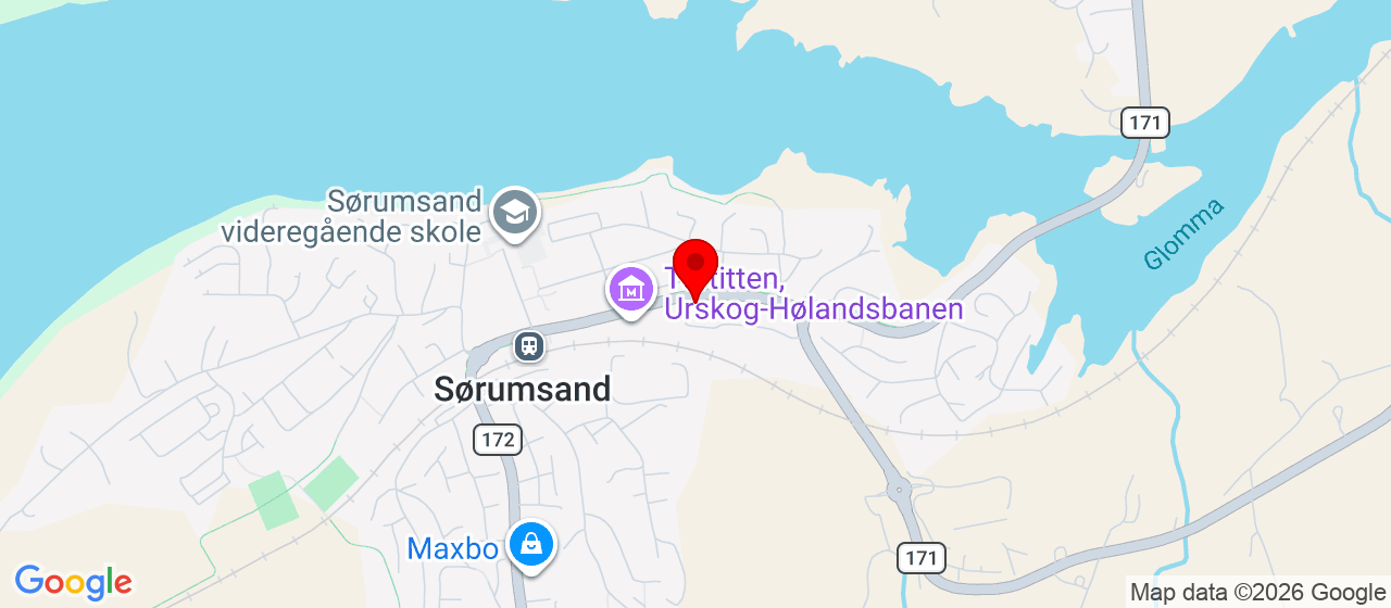 Kart over Sørumsandvegen 66A SØRUMSAND