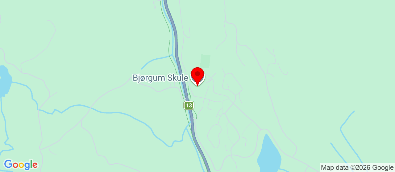 Kart over Bjørgum skule Voss